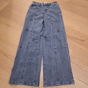 RSQ Jeans Womens Size 25 Gray High Rise Wide Leg 26x30 Baggy Y2K 90s Style